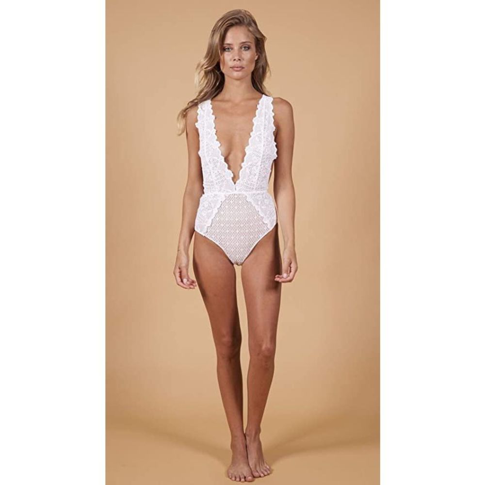 Nightcap Net Mesh One Piece Lace Swimsuit Bodysuit NWT